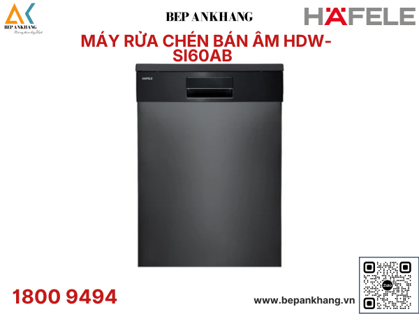 Máy rửa chén bán âm Hafele HDW-SI60AB, Series 600 - 538.21.320